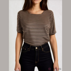 Chico's Travelers Short Sleeve Shimmery Top Size 8